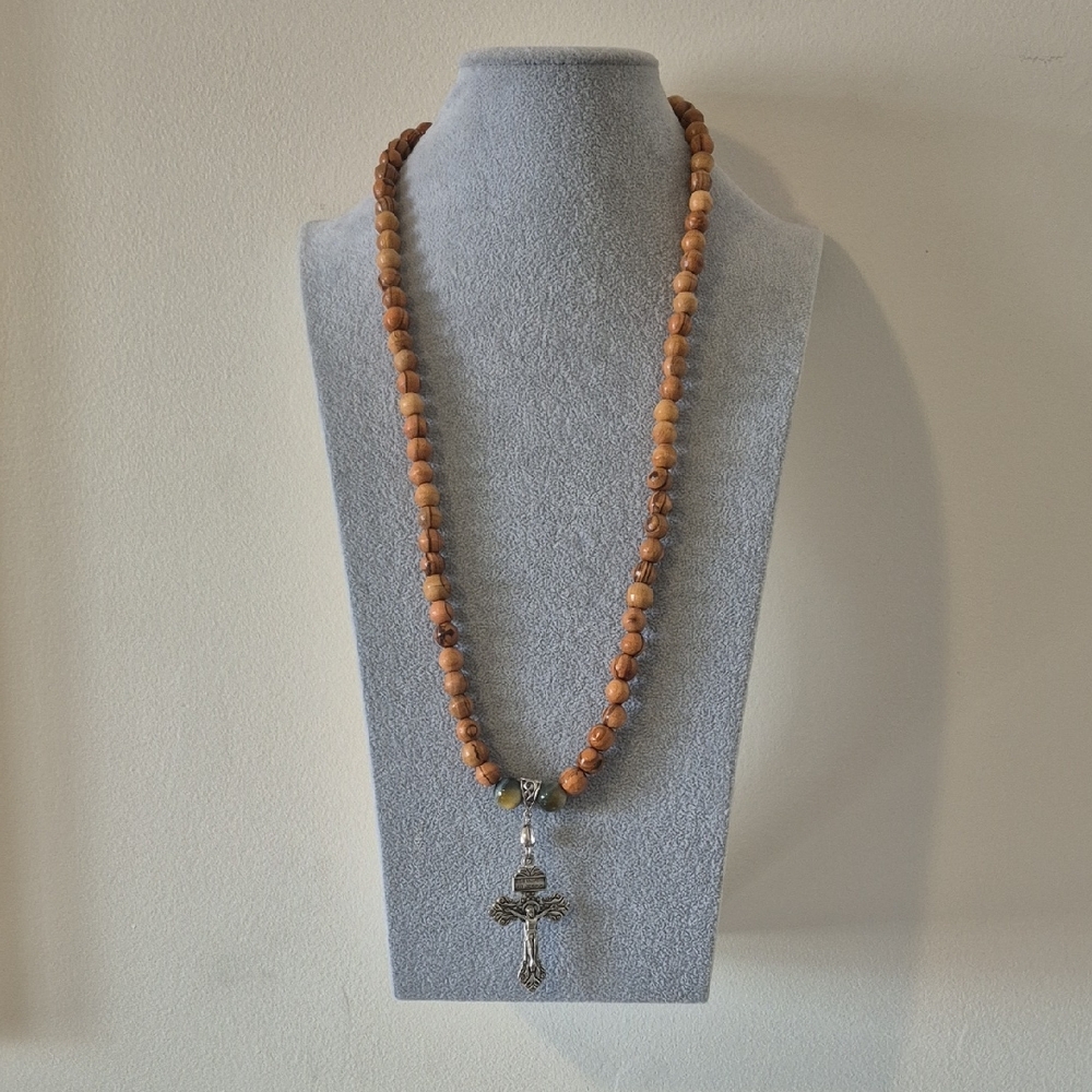 Holy Beads from Jerusalem Handmade 2".CRUCFIX Reversable